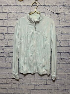 Lululemon define jacket size 12 diamond dye light blue and white Rare
